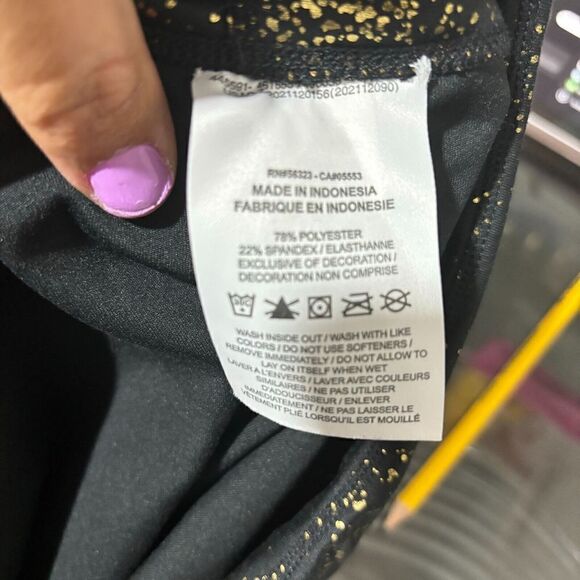 Nike Dri-Fit Womens Mid Rise Stretch Compression Leggings Large in Black Printed - Picture 9 of 9